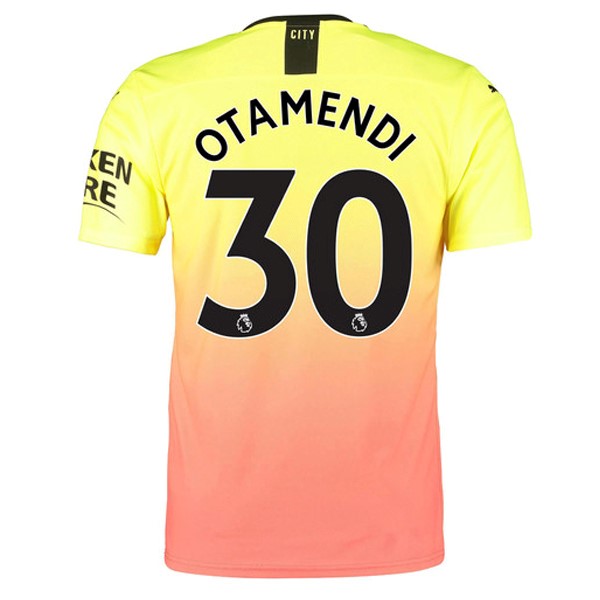 Camiseta Manchester City NO.30 Otamendi Replica Tercera Ropa 2019/20 Naranja